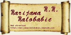 Marijana Malobabić vizit kartica